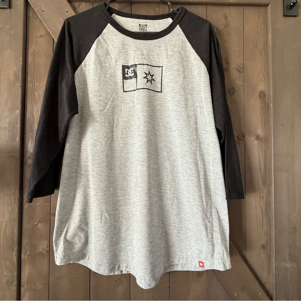 DC Two-Tone Black and Gray Long Sleeve Tee